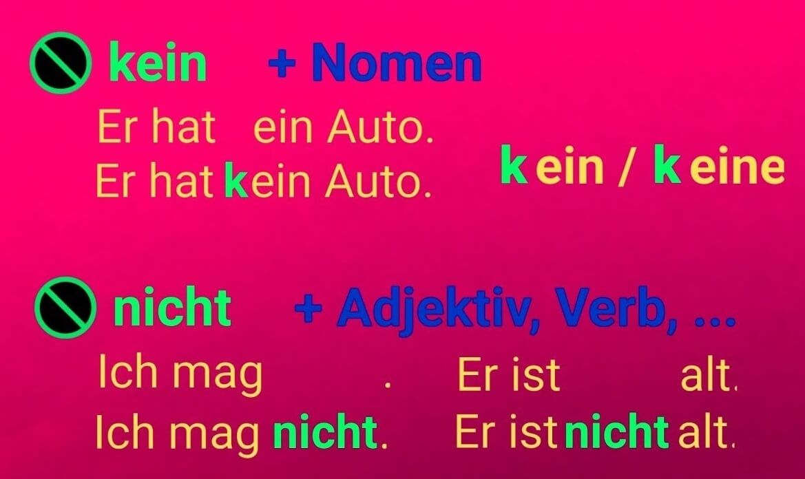 منفی کردن جمله در آلمانی