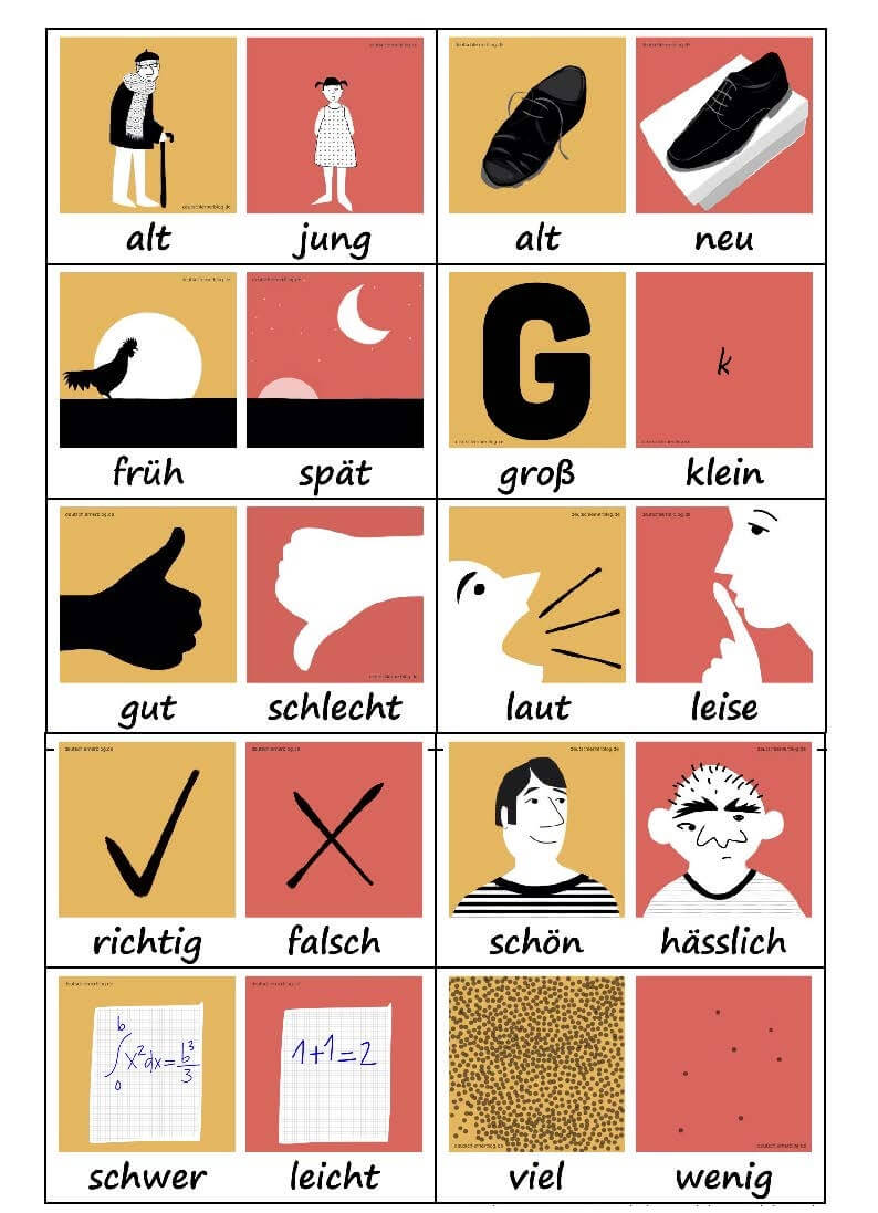 لیست اول صفات پرکاربرد آلمانی